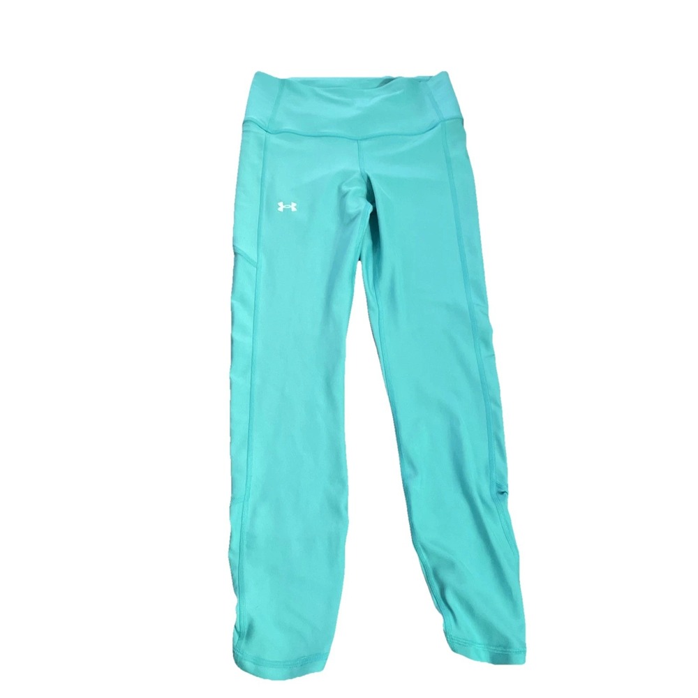Under Armour Women Work Out Gym Pants Green Tights Small Running Yoga Workout